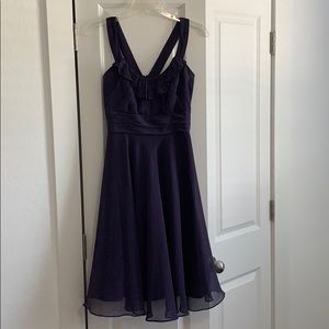 Purple David’s bridal short bridesmaid dress